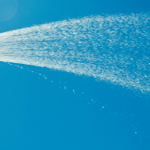 Use a transfer pump to spray roof, siding or deck.
