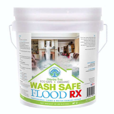 flood clean up, water damage, flood cleaner, flood RX, wash safe, mold, mildew, algae, flood solution, wash safe, pressure washing chemicals, biodegradable