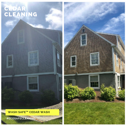 cedar siding, cedar shakes, cedar shingles, cleaning cedar siding with oxygen bleach, how to clean cedar wood, power washing and staining cedar siding