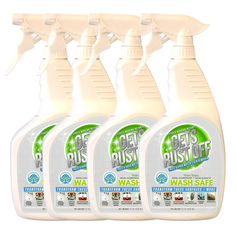 Wash Safe™ GETS RUST OFF | Non-Corrosive, Non-Bleach Rust & Hard Water Stain Remover | Water-Based, Fast-Acting Formula for Metal, Concrete, Tools & More